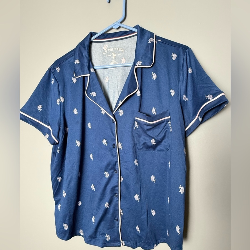 U.S.Polo Assn 2 Pc Summer Pajama Set Womens Sz L - Picture 2 of 8
